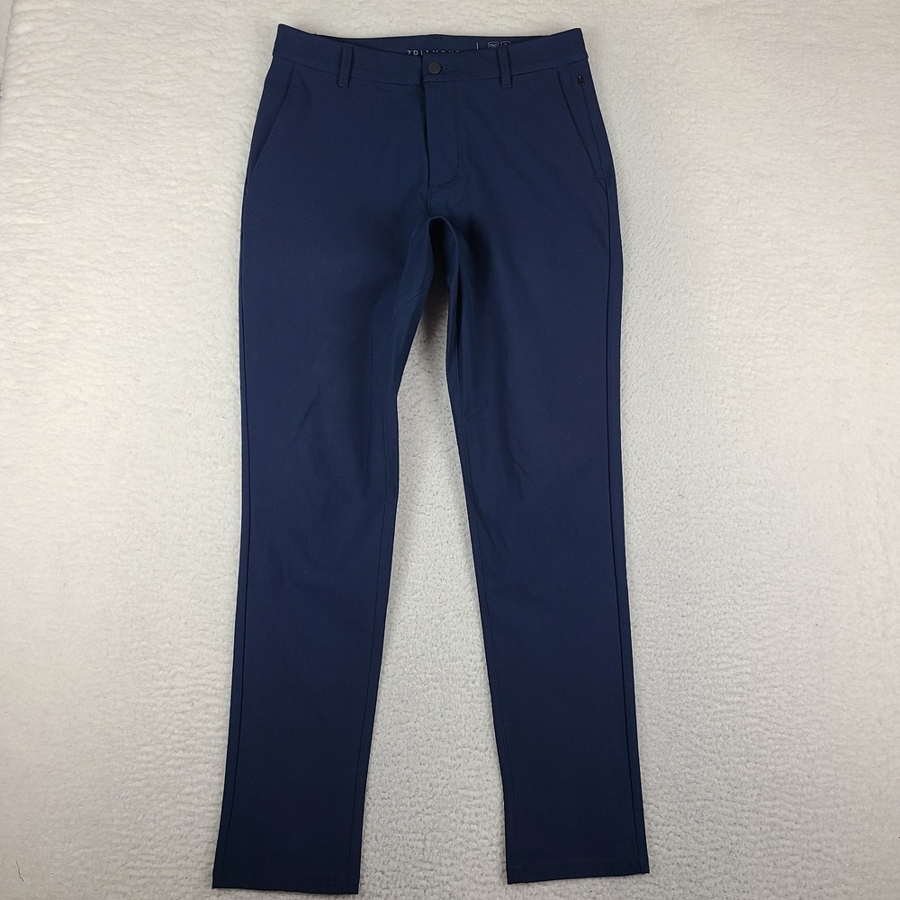 7 Diamonds Infinity Pants Mens 30x32 Blue Navy Skinny Performance Tech Golf